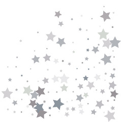 Obraz na płótnie Canvas Silver glitter falling stars. Silver sparkle star on white background. Vector template for New year, Christmas, birthday, party, wedding, card, invitation, flyer, voucher, web, header. Star confetti.