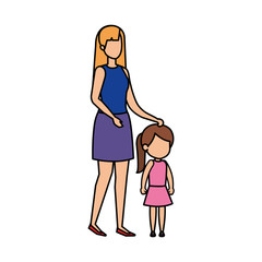 mother with daughter characters