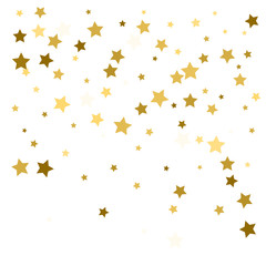 Obraz na płótnie Canvas Golden stars confetti. Abstract background with many falling gold stars confetti. vector background