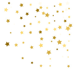 Obraz na płótnie Canvas Golden stars confetti. Abstract background with many falling gold stars confetti. vector background