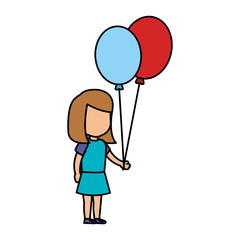 beautiful little girl with balloons helium