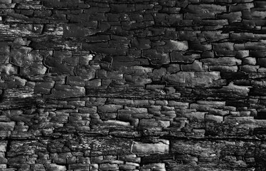 charred dark wood texture for background