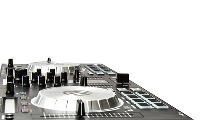 DJ Music Console,Audio mixing console.isolated on white background