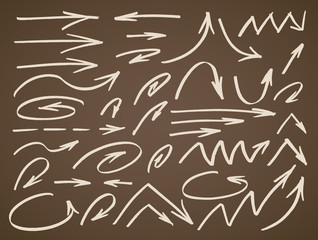 Vector arrows hand drawn set