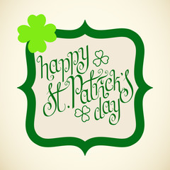 Hand written St. Patrick's day greetings