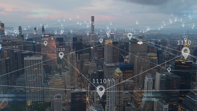 Location services of 5G smart city internet of things IOT AI network technology