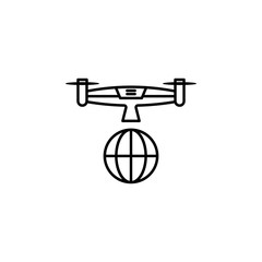 quadcopter, drone, world, global icon. Element of quadrocopter icon. Thin line icon for website design and development, app development. Premium icon