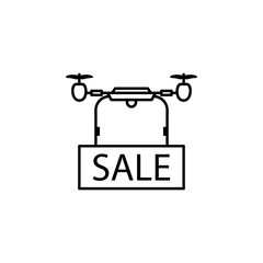 quadcopter, drone, sale, nameplate icon. Element of quadrocopter icon. Thin line icon for website design and development, app development. Premium icon