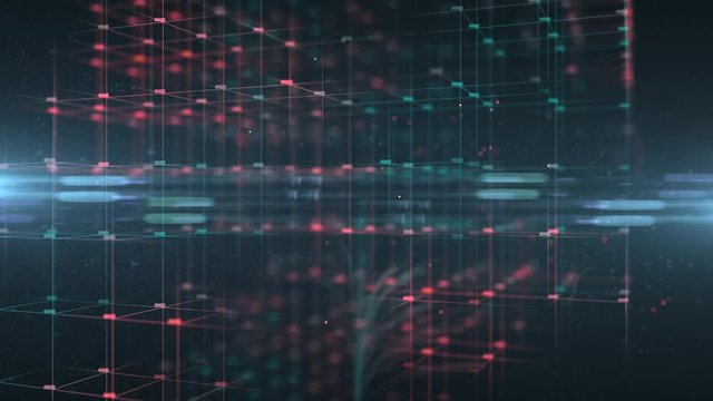 Futuristic information technology big data cloud computing AI IOT concept