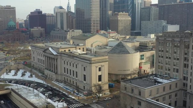 Aerial drone footage The Franklin Institute Philadelphia PA
