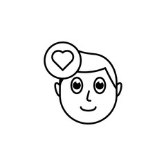 human face character mind in love icon