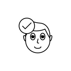human face character mind in check icon
