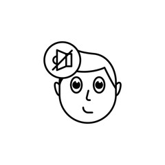 human face character mind in no sound icon