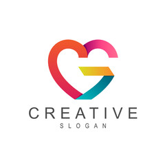 Heart letter G Logo