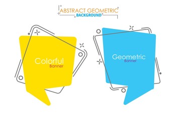 Bubble abstract geometric banners. vintage and trendy backgrounds set.