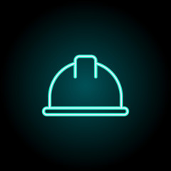 helmet icon. Elements of construction in neon style icons. Simple icon for websites, web design, mobile app, info graphics