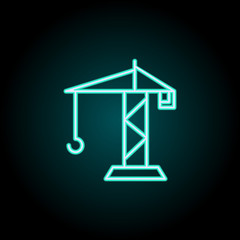 crane icon. Elements of construction in neon style icons. Simple icon for websites, web design, mobile app, info graphics