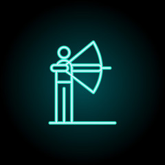 aim archery icon. Elements of conceptual figures in neon style icons. Simple icon for websites, web design, mobile app, info graphics