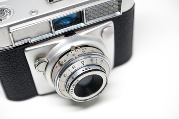 old photo camera white background