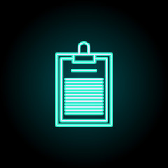 clipboard icon. Elements of plastic syrgery in neon style icons. Simple icon for websites, web design, mobile app, info graphics
