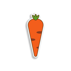 carrot colored sticker icon. Elements of fruit in color icons. Simple icon for websites, web design, mobile app, info graphics
