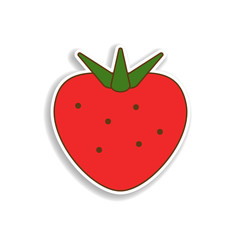 Strawberry colored sticker icon. Elements of fruit in color icons. Simple icon for websites, web design, mobile app, info graphics