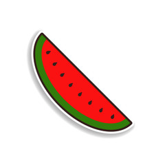 piece of watermelon colored sticker icon. Elements of fruit in color icons. Simple icon for websites, web design, mobile app, info graphics