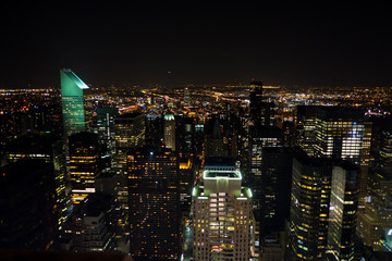 Naklejka premium new york skyline from the night sky