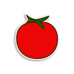 a tomato colored sticker icon. Elements of fruit in color icons. Simple icon for websites, web design, mobile app, info graphics