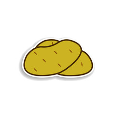 potato colored sticker icon. Elements of fruit in color icons. Simple icon for websites, web design, mobile app, info graphics