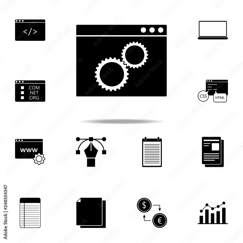 Aufkleber browser settings icon. web icons universal set for web and mobile