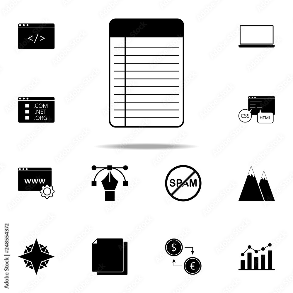 Aufkleber notebook icon. web icons universal set for web and mobile