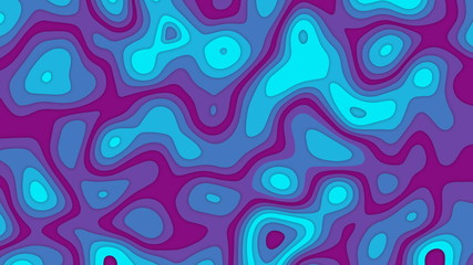 Colorful Palette Paper Cut 3D Vector Abstract Background. Vivid Blue Liquid Wallpaper