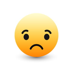 3D Vector Facebook Sad Emoticon Icon Design for Social Network Isolated on White Background. Modern Emoji