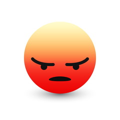 3D Vector Facebook Angry Emoticon Icon Design for Social Network Isolated on White Background. Modern Emoji