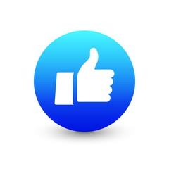 3D Vector Facebook Thumb Up Emoticon Icon Design for Social Network Isolated on White Background. Modern Emoji
