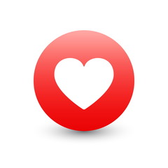3D Vector Facebook Heart Emoticon Icon Design for Social Network Isolated on White Background. Modern Emoji