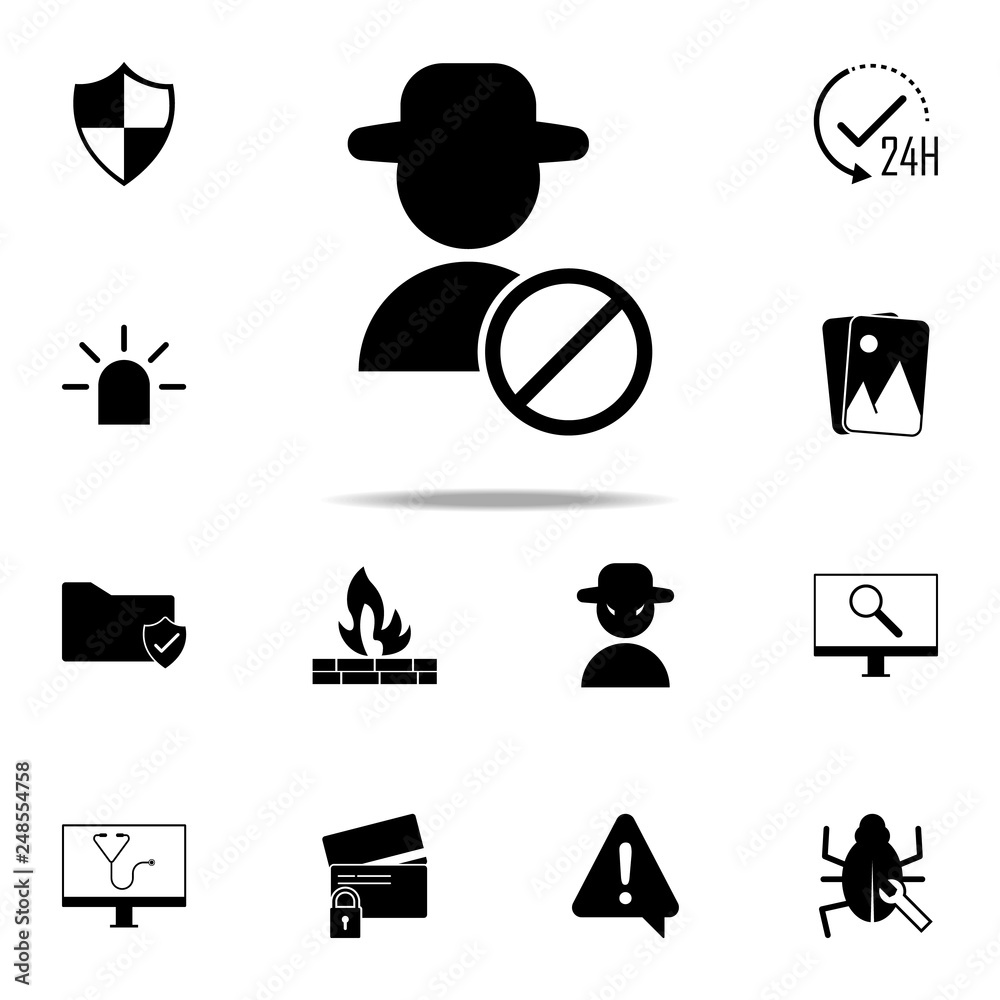 Poster deleting a contact icon. web icons universal set for web and mobile