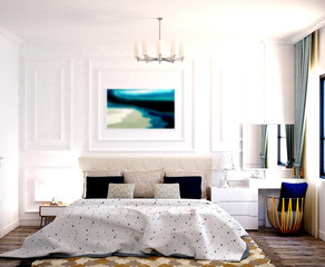 3d render of cozy bedroom
