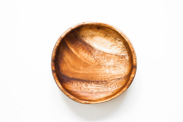 İsolated wooden bowl on white background