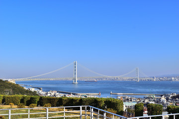 淡路サービスエリアからの明石海峡大橋