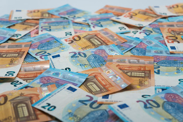 background of euro bills, economy concept