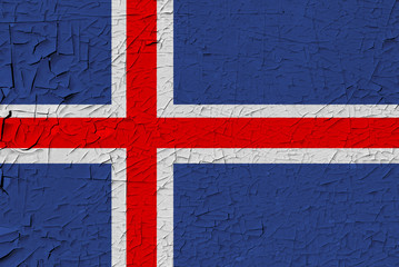 Iceland painted flag