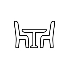 table and chairs glyph icon. Element of Furniture for mobile concept and web apps icon. Thin line icon for website design and development, app development