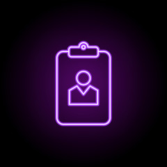 profile information line icon. Elements of web in neon style icons. Simple icon for websites, web design, mobile app, info graphics