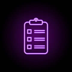 summary statement line icon. Elements of web in neon style icons. Simple icon for websites, web design, mobile app, info graphics