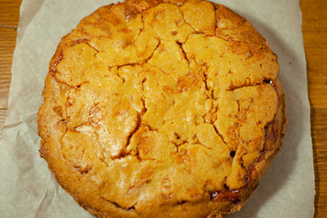 apricot jam pie on parchment paper
