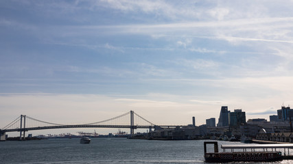 (東京都-都市風景)竹芝桟橋沿岸から望む風景