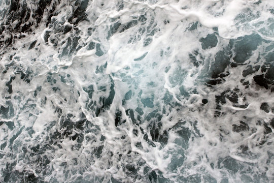 Malta seawave. Mixing of water flows from the ship. Rough sea waves. © Sasha devet