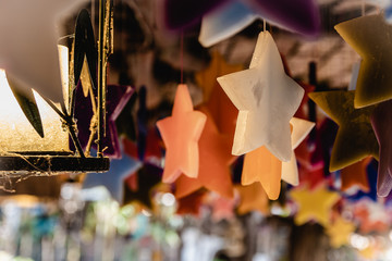 Star shaped wax candle.
